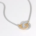 Stone Paved Eternity Dainty Necklace