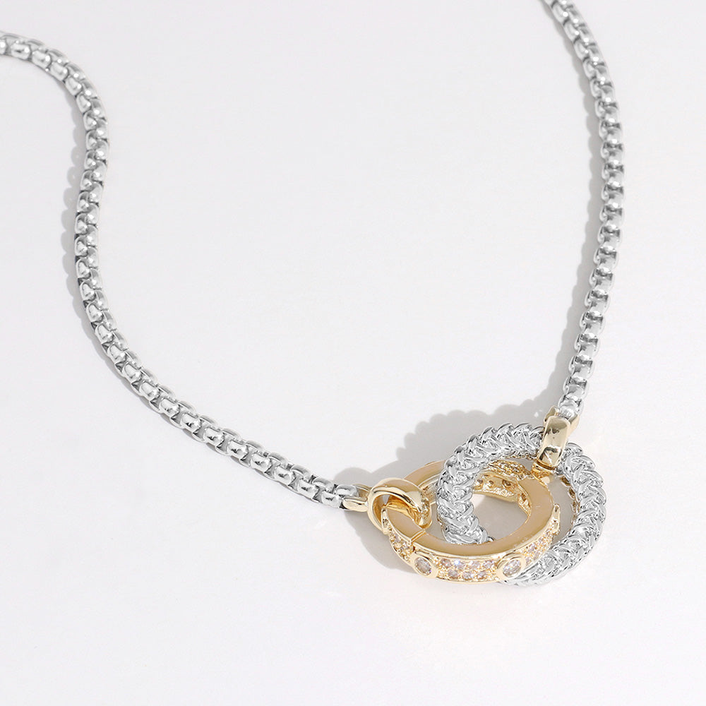 Stone Paved Eternity Dainty Necklace