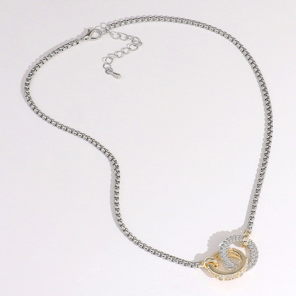Stone Paved Eternity Dainty Necklace