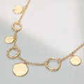 Metal Disc Charm Ring Link Necklace