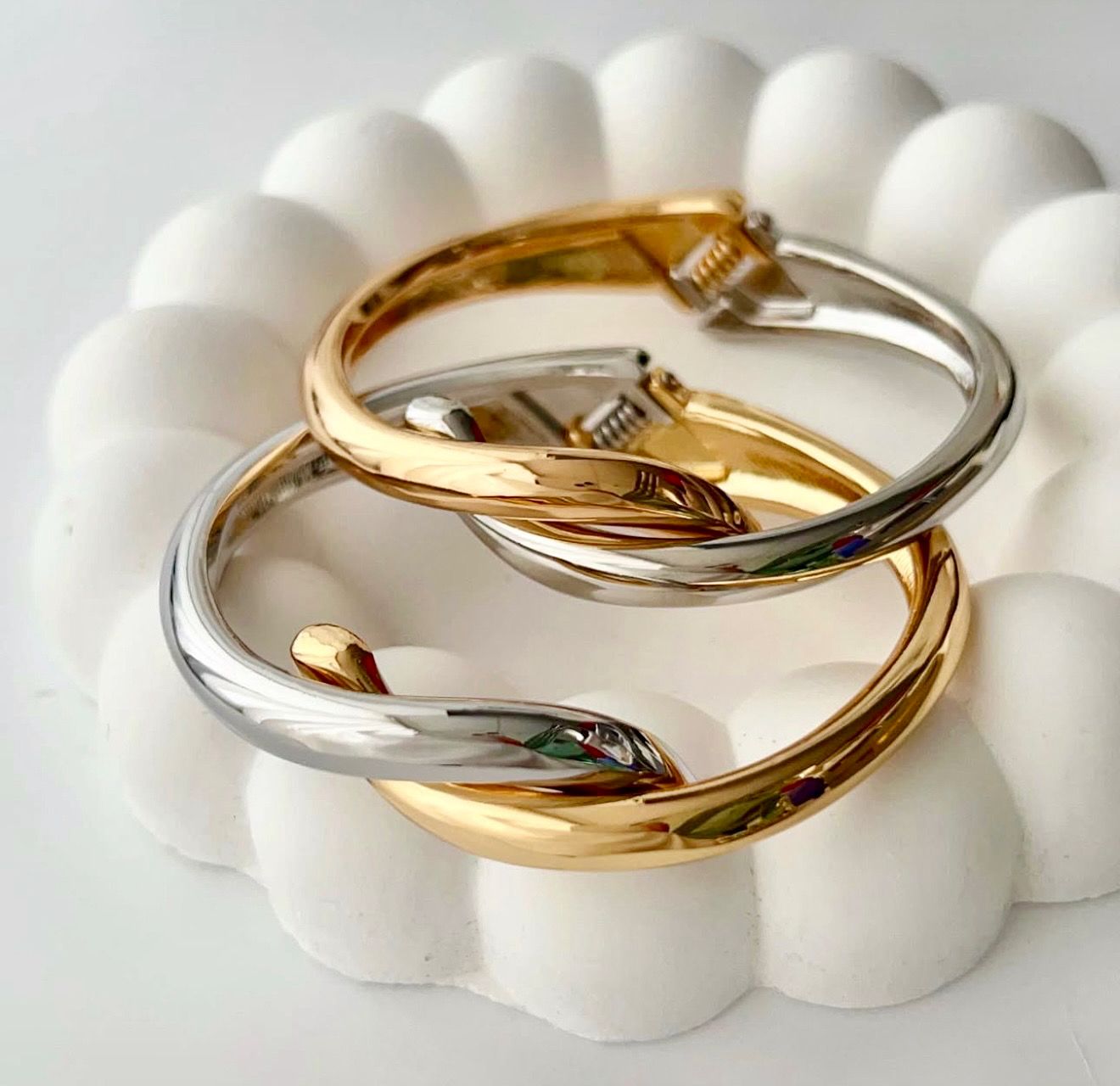 Twisted Two Tone Bangle